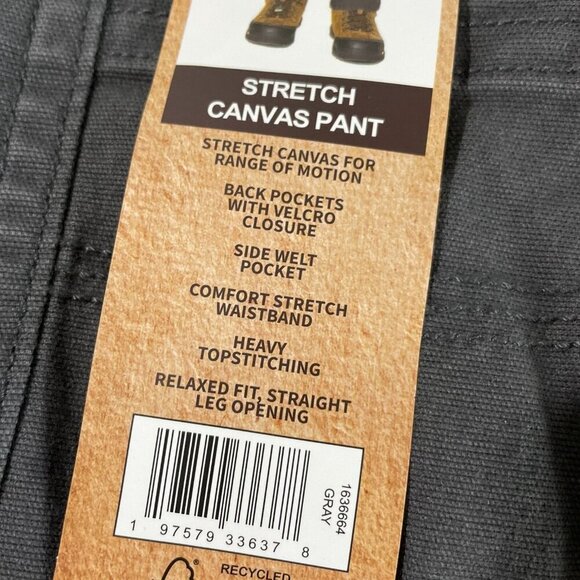 NEW Legendary Outfitters Men's 40x29 Stretch Canvas Pants Gray - Picture 9 of 11